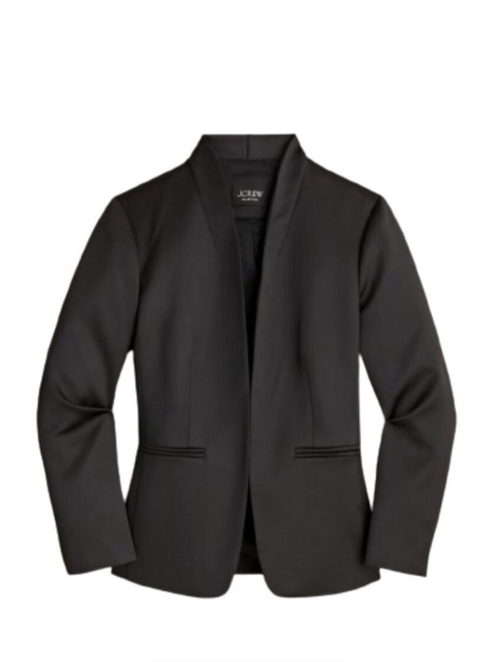 NWT J.Crew Black Satin Blazer size 0 office wear career wear